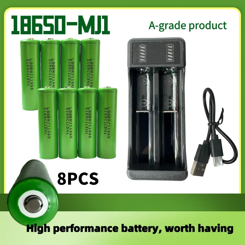 of 100% original rechargeable 18650 battery 3.7V 3500mAh 25A discharge INR18650 MJ1 +Pointed: GRAY