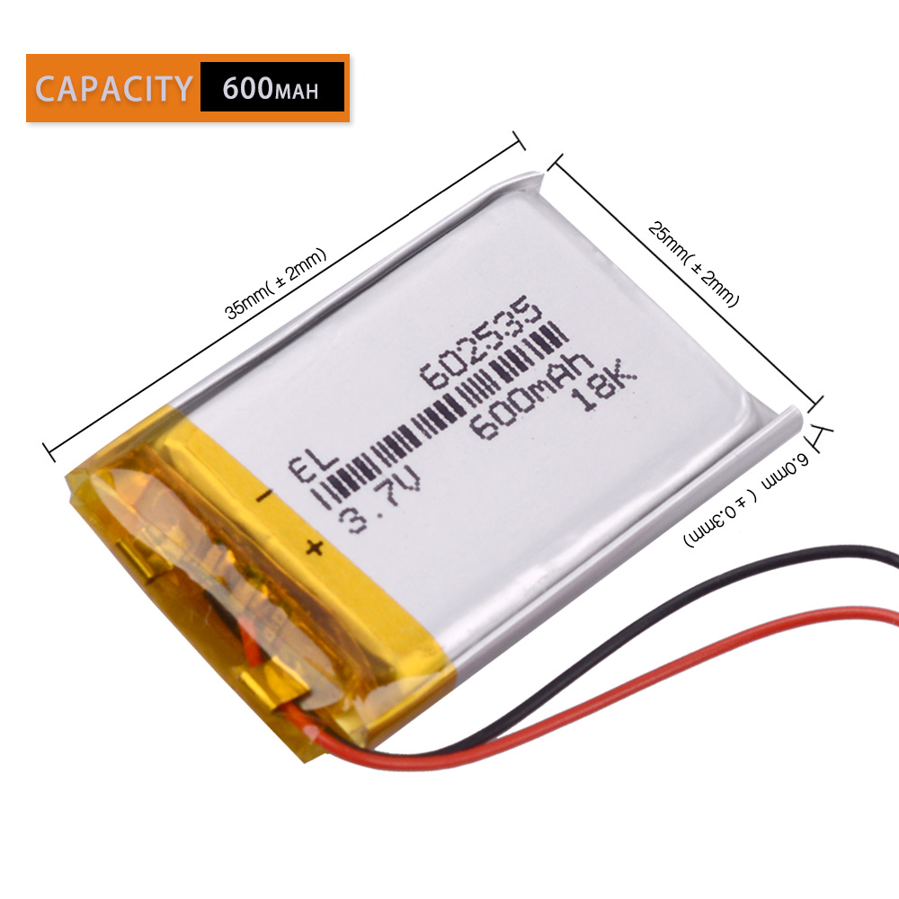 3.7V 600mAh 302535 402535 502535 602535 702535 802535 902535 102535 Batería Lipo de polímero de litio recargable para baseus Encok D02