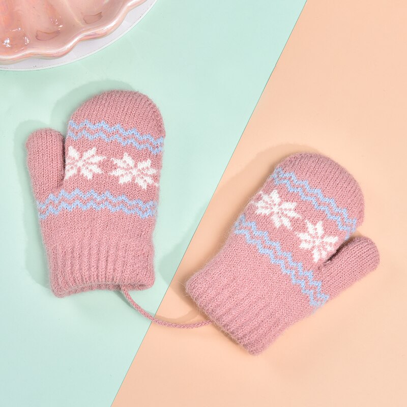 Winter gebreide kinderhandschoenen warme zachte konijnenwol cartoon kinderhandschoenen kindervingerhandschoenen voor jongens en meisjes