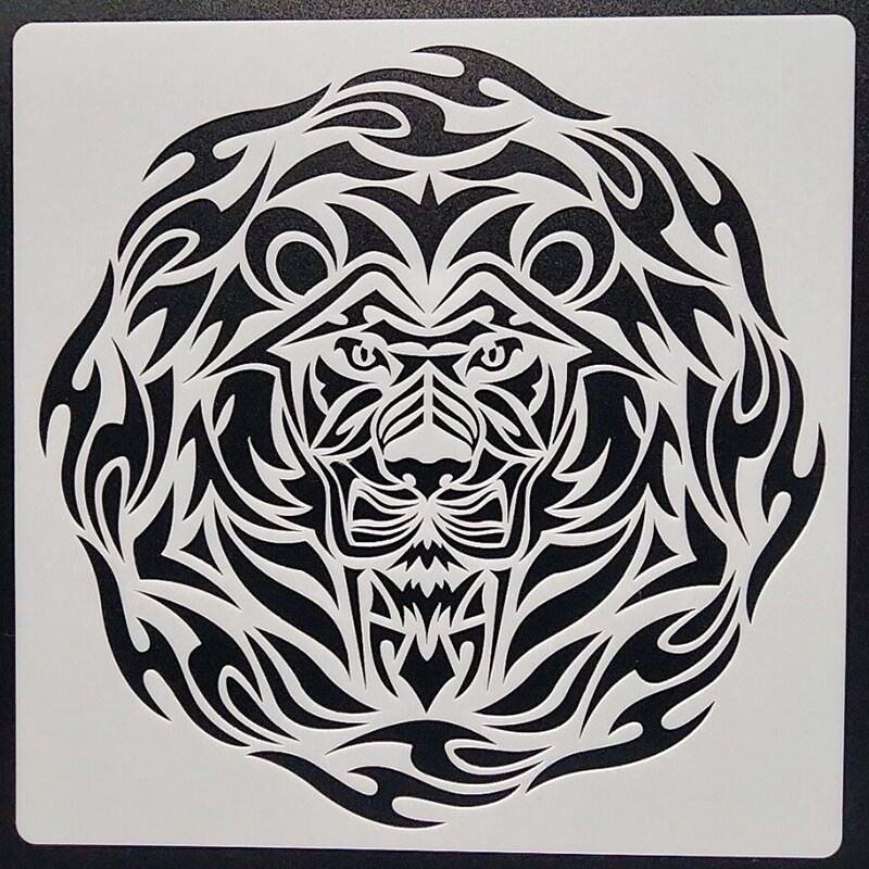 Pochoirs de dessin animé vieux loup, 20x20 Cm, pour meubles, murs, peinture, décoration, superposition plastique, bricolage, coloration, gaufrage, scrapbooking: h15