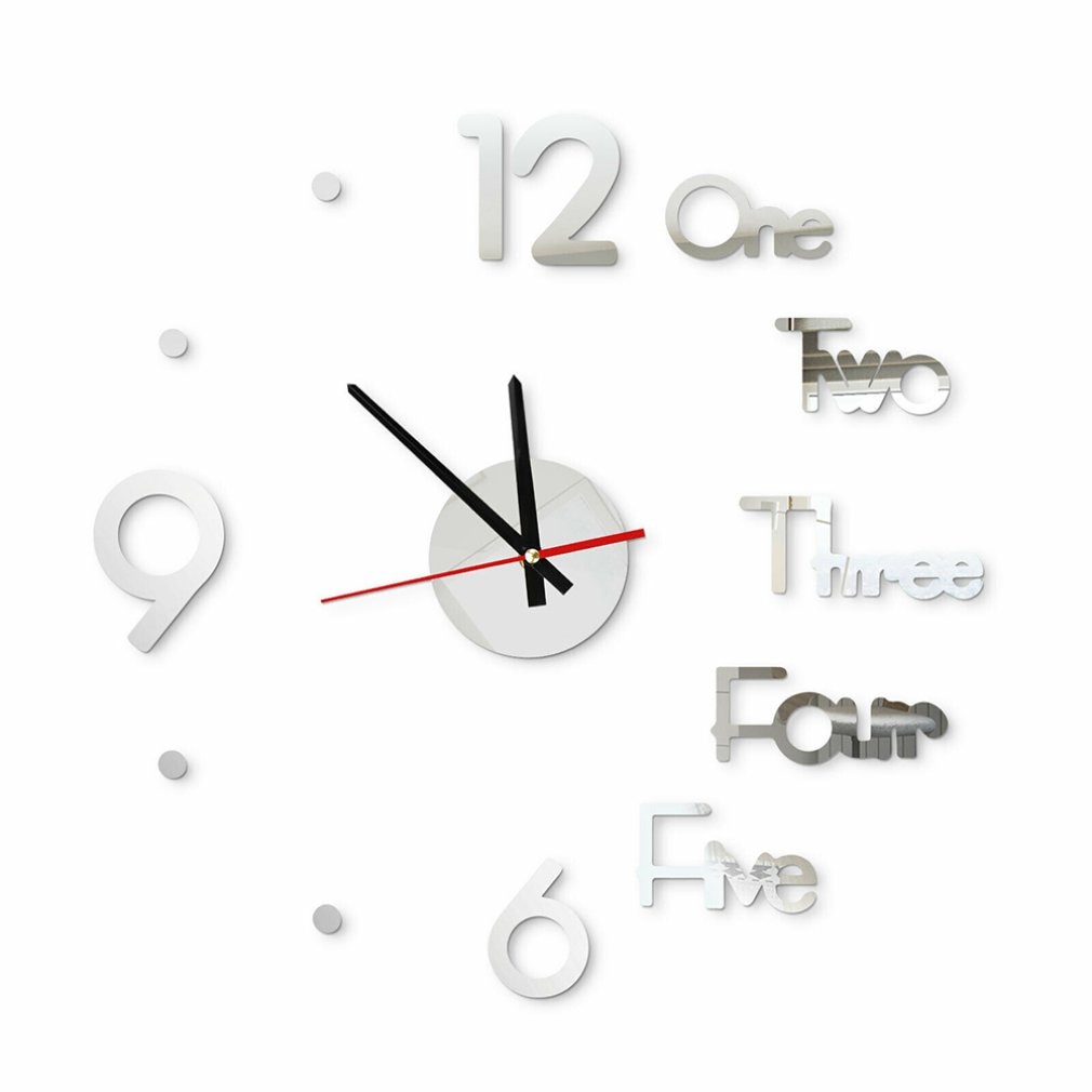 Large Wall Clock Big Watch Decal 3D Stickers Numerals DIY Wall Modern Home DIY Wall Modern Living Room Home Decoration