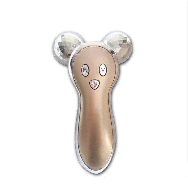 Mini Mikrostrom Facelifting Maschine Hautstraffung Verjüngung Spa USB Ladung Gesichts Falten-entferner Gerät Gesicht Walze: Gold