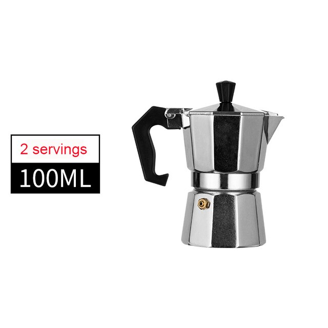 50/300/450Ml Rvs Moka Koffie Pot Espresso Latte Percolator Stove Koffiezetapparaat Espresso Pot Italiaanse koffie Machine: 100ml
