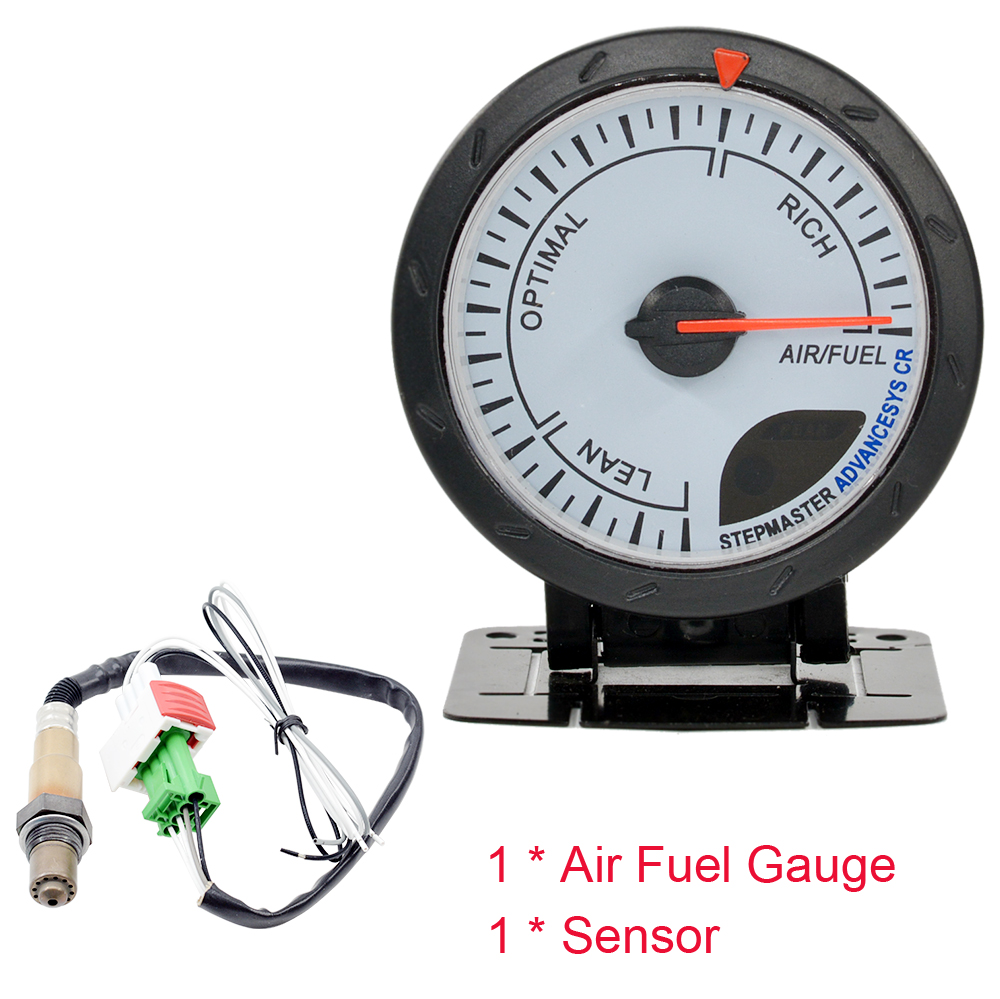 Dragon 60mm Auto Air Fuel Ratio Car Gauge White and Red Backlight Narrow Band Oxygen Sensor Meter: Gauge Sensor