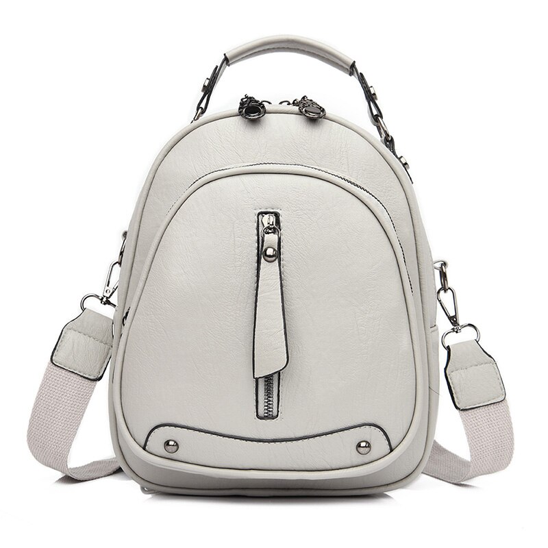 Multifunctionele Vrouwen Rugzak Voor Lederen Schooltassen Voor Tienermeisjes Vrouwen Rugzak Schoudertassen Mochilas: White