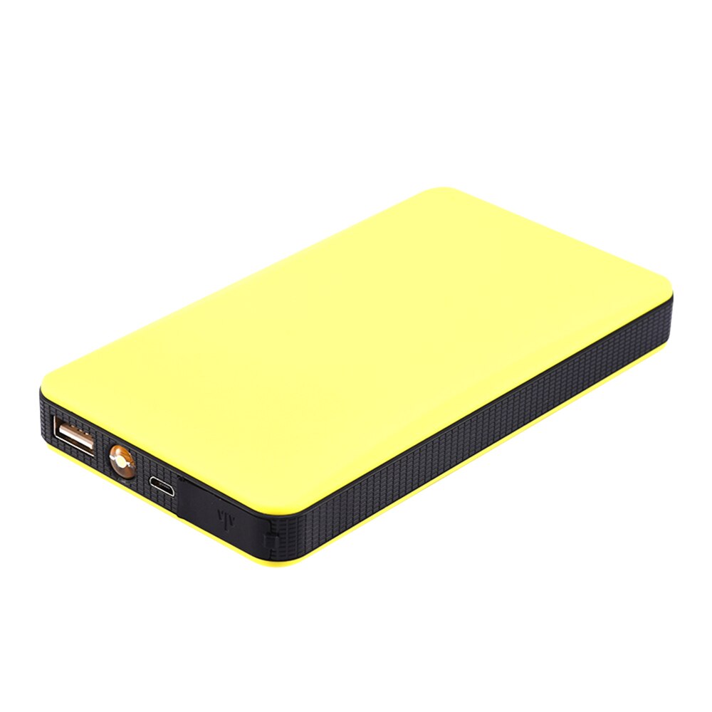 Portabel mini slim 20000 mah bil hoppstartare powerbank 12v motor batteriladdare booster bilbatteri startladdare: Gul