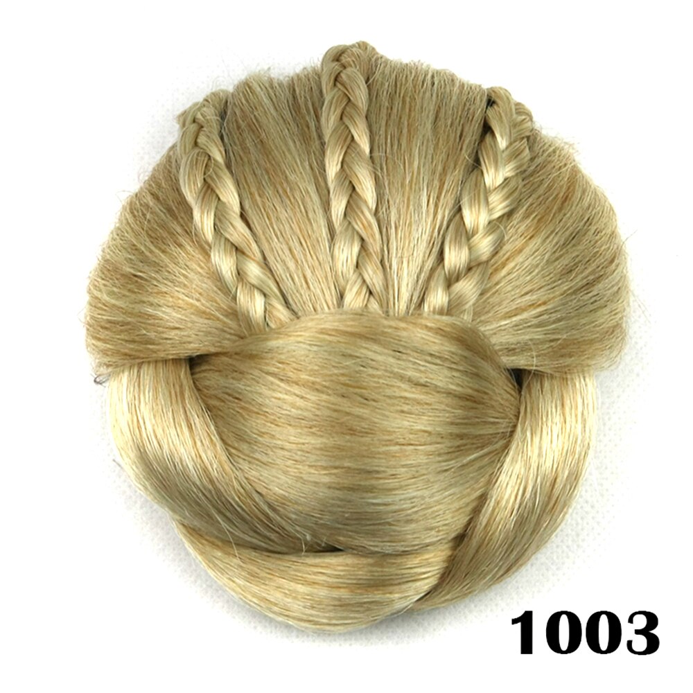 Soowee 6 Kleuren Synthetisch Haar Gevlochten Haar Chignon Clip In Haar Broodje Donut Rollers Accessoires voor Vrouwen: 1003