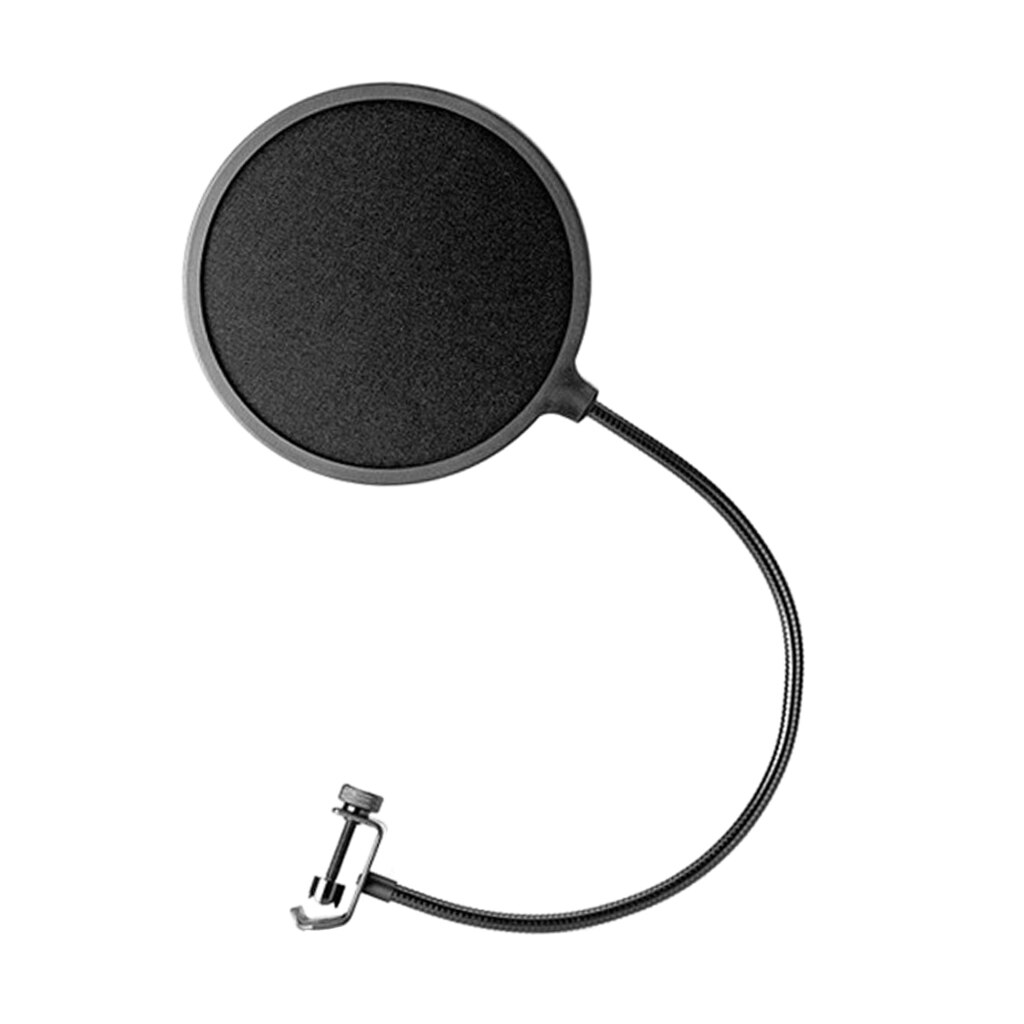 Microphone Pop Filter Mask Shield, Dual Layered Mic Wind Pop Screen for Studio Broadcast Room