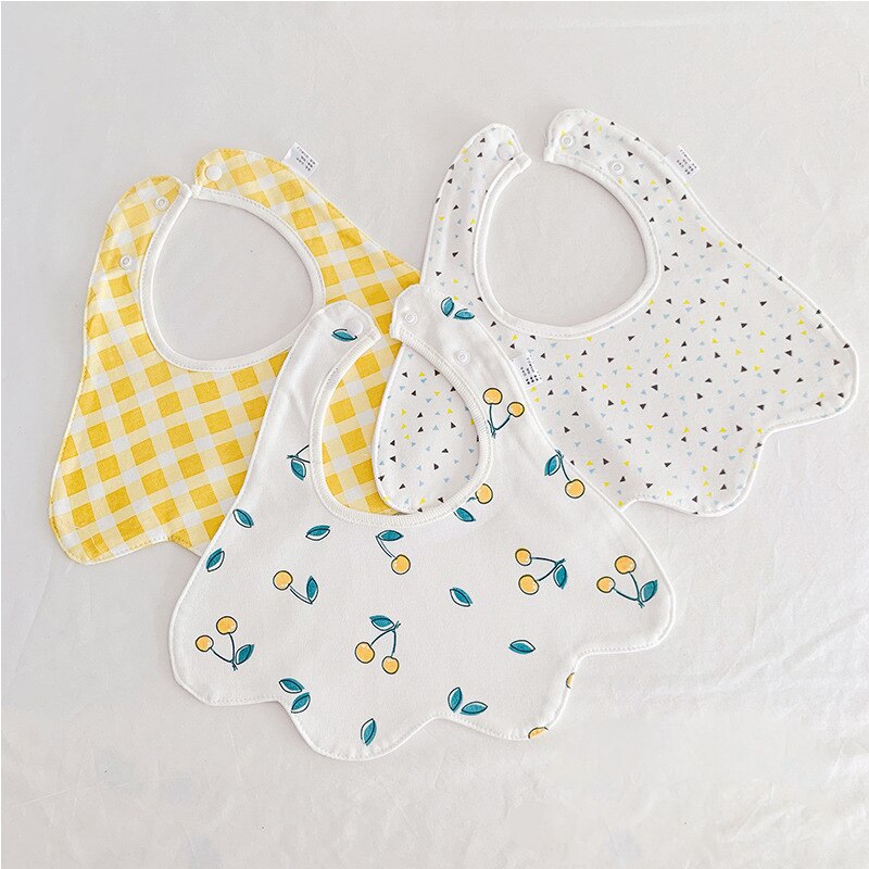 Baberos de algodón de doble capa para bebé, impermeable, delantal de alimentación para niños y niñas, toalla, Bandana, accesorios para bebés de 0 a 24 meses, 3 unids/lote: 006