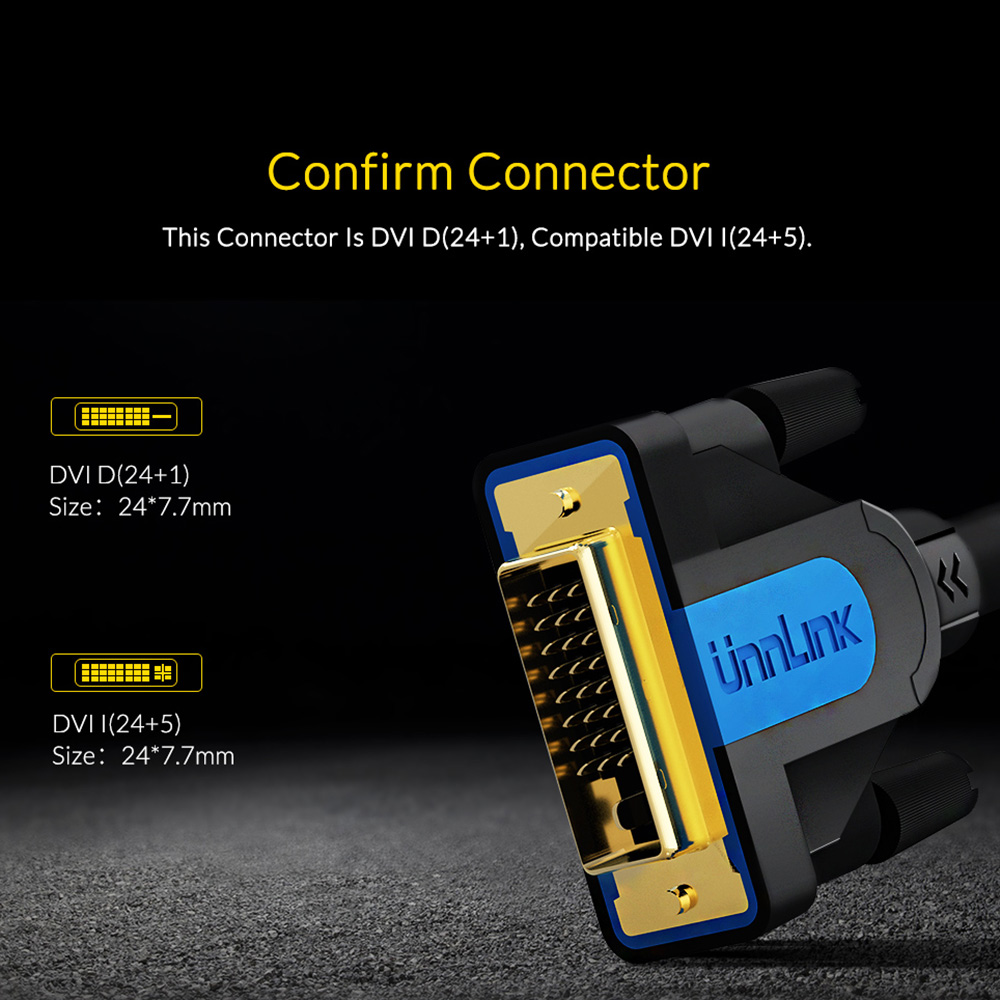 Unnlink HDMI to DVI DVI-D 24+1 pin Adapter 4K Bi-directional DVI to HDMI Cable 3m 5m 8m 15m for projector led tv mi box computer