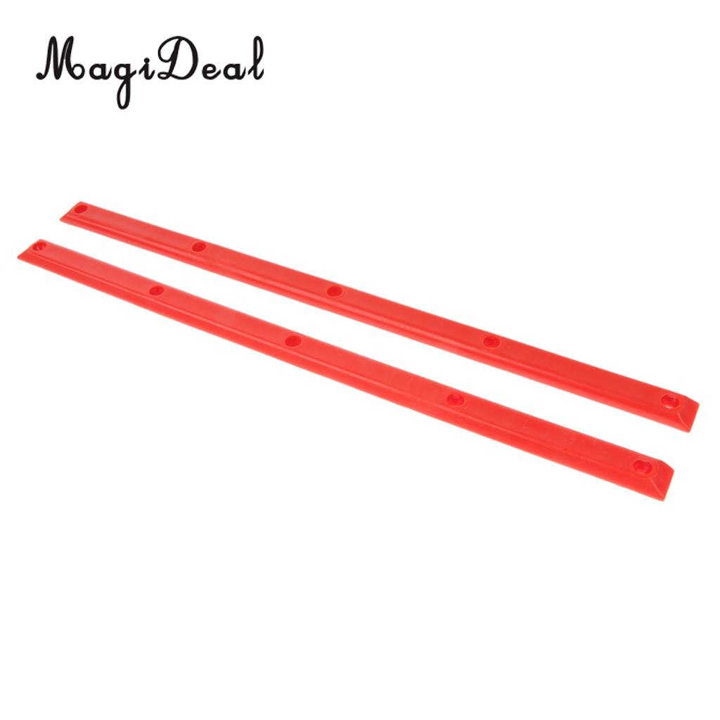 Magideal 1 par longboard skateboard skinner kantbeskytter med 10 monteringsskruer udendørs sportsdel: Rød