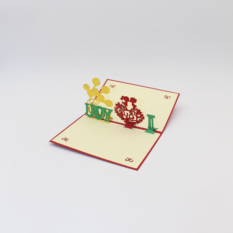 3D Handmade Letter I LOVE YOU Girl Boy Propose Paper Greeting Cards with Envelope Valentine&#39;s Day Anniversary