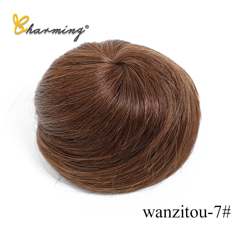 charmant 1 Stück Synthetische Chaotisch Chignon Krapfen Gary Braun Farbe 50g Haar Brötchen Pad Elastische Haar Seil Gummiband haar Erweiterungen: NC/4HL