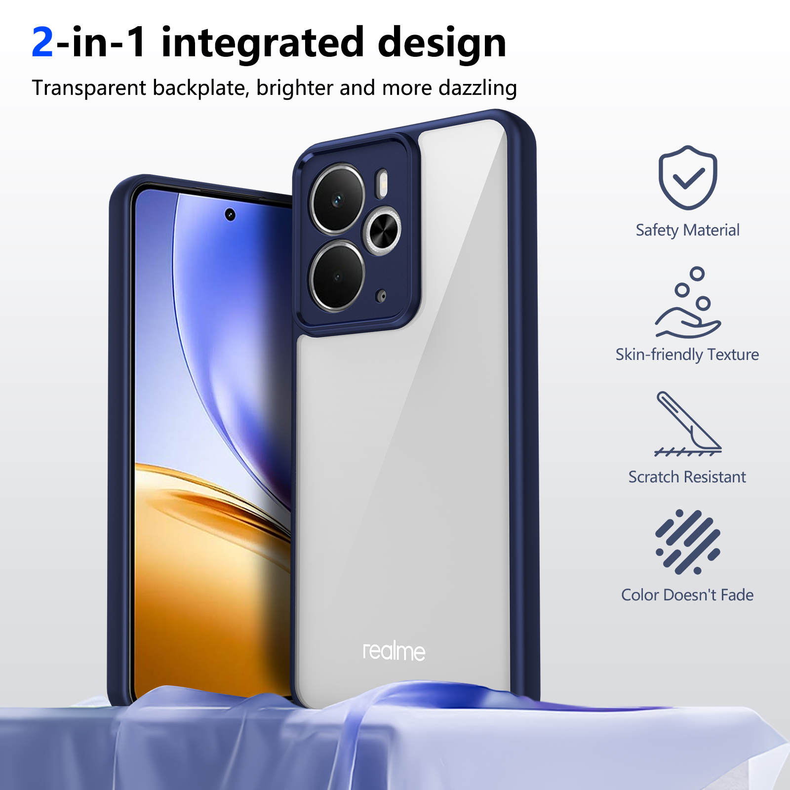 Clear Shockproof Phone Case For Realme 14 5G Hard Acrylic Back Protection Cover For Realme 14T 5G Case