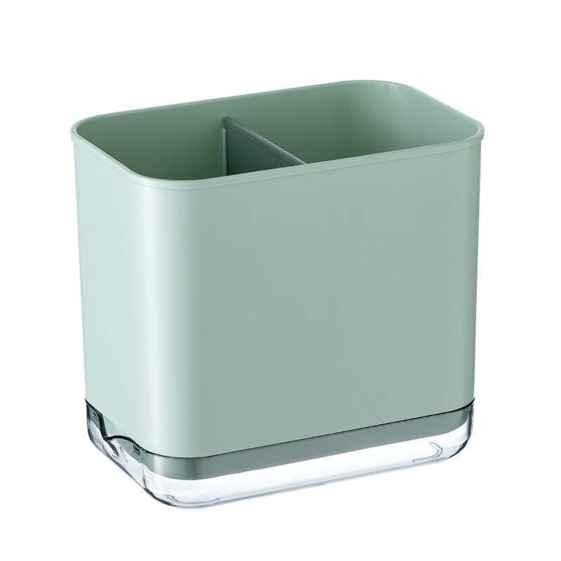 Multifunctional Spoon Fork Knief Chopstick Drain Box Tableware Storage Holder Double Layer Cutlery Shelf Kitchen Organizer Rack: green