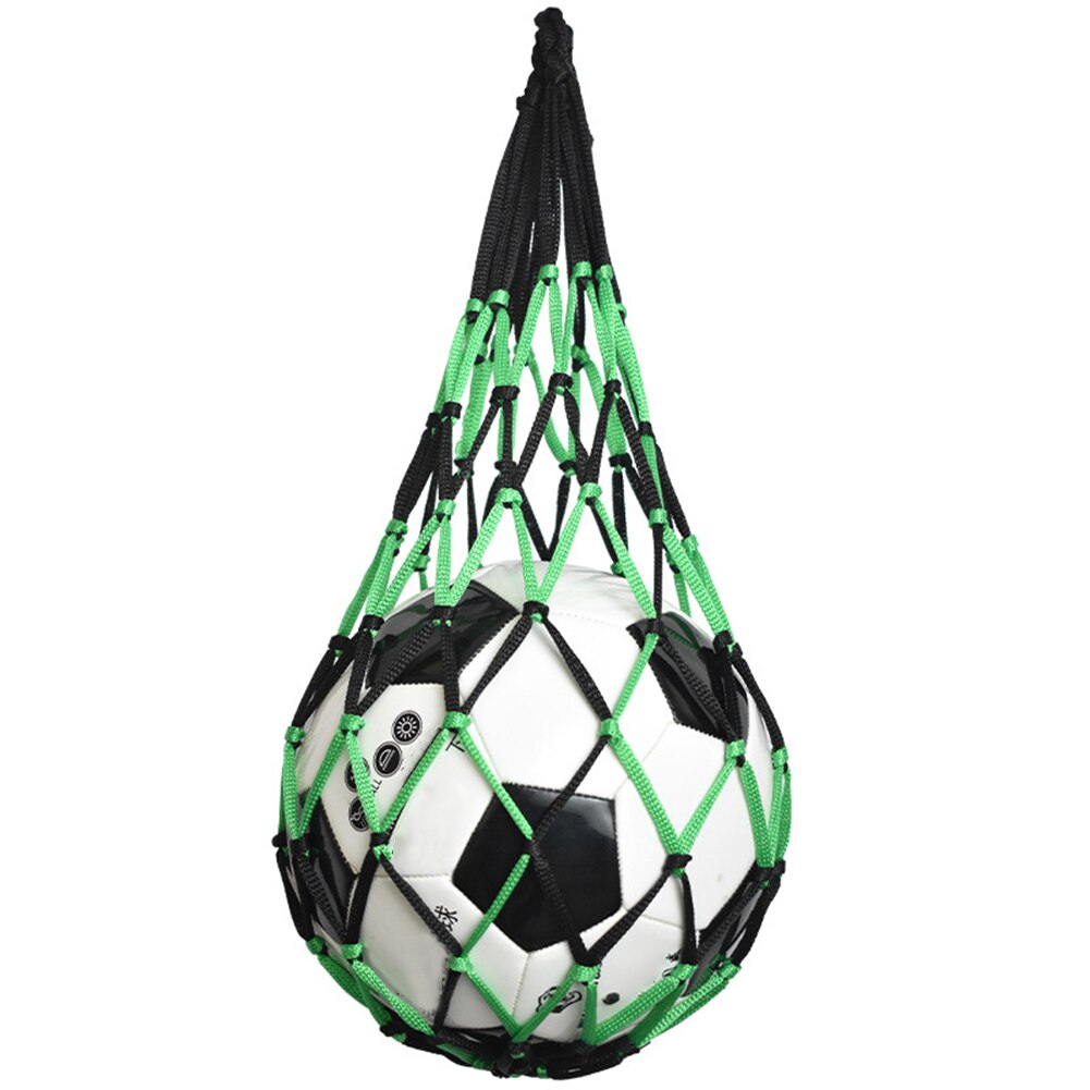 Football Net Bag Nylon Bold Storage Bag Single Ball Carry Portable Equipment Outdoor Sports Soccer Basketball Volleyball Bag: black green