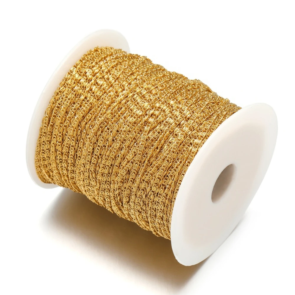 2 meter/parti forgyldt rustfrit stål 2mm brede kæder gør-det-selv smykkekæder til halskæde armbåndsfremstilling fund kæde i bulk: Hvid