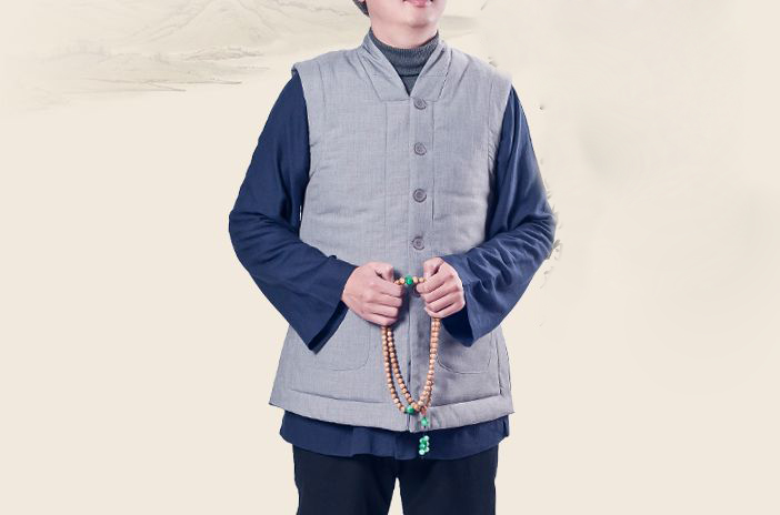 Trajes de monje shaolin cálidos unisex, ropa de kung fu, chaleco de Meditación Budista, abrigo zen, trajes de monjes, uniformes de invierno, gris/amarillo