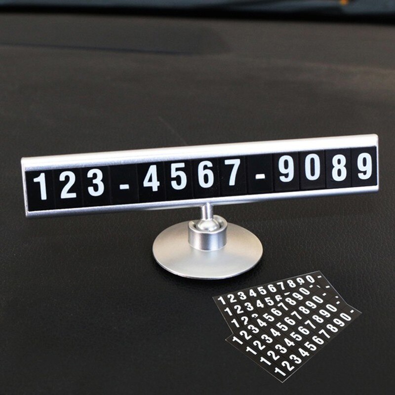 Upscale Car Temporary Parking Car-styling Easy Hidden Mobile Phone Number Card Rocker Switch Car Sticker Replace: silver