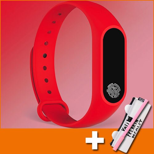 Digital ur børn børn ure til piger drenge armbåndsur elektronisk led armbåndsur sport studerende barn ur time: Rød med gave