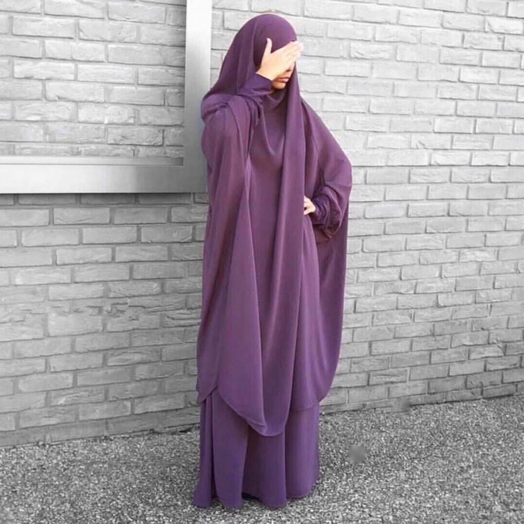 Ramadan Eid Vrouwen Gebed Kledingstuk Moslim Set 2 Stuk Bijpassende Outfit Hooded Khimar Hijab Lange Rok Abaya Jurk Islam saudi