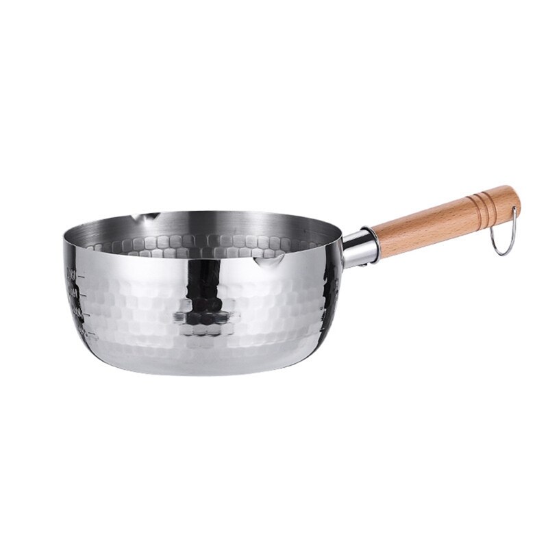 Practical Household Stainless Steel Cookware Anti-Scalding Non-Stick Pan With Wooden Handle: Default Title