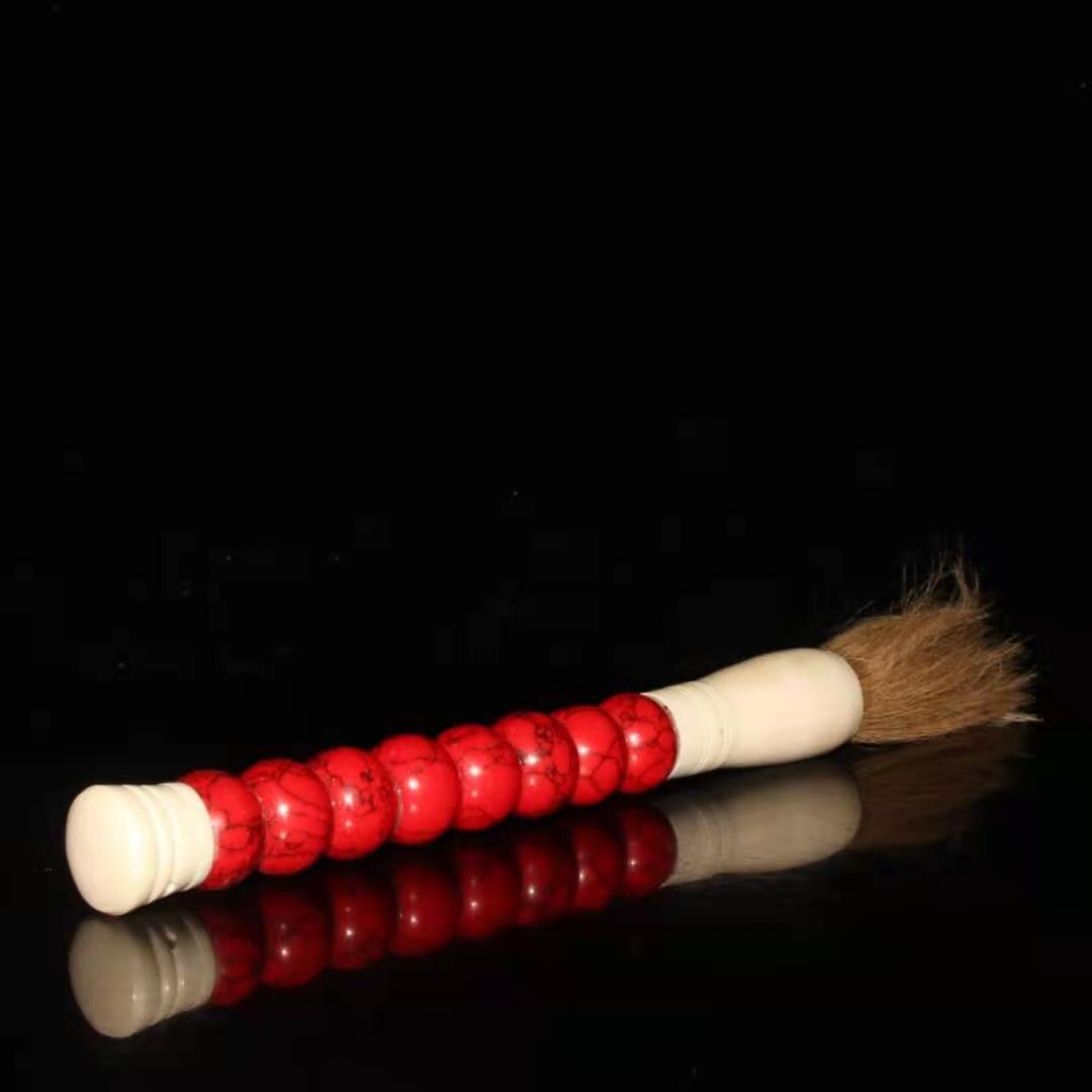 Collectie Oude Chinese Kalligrafie Schilderij Ingelegd Jades Grote Borstel/6