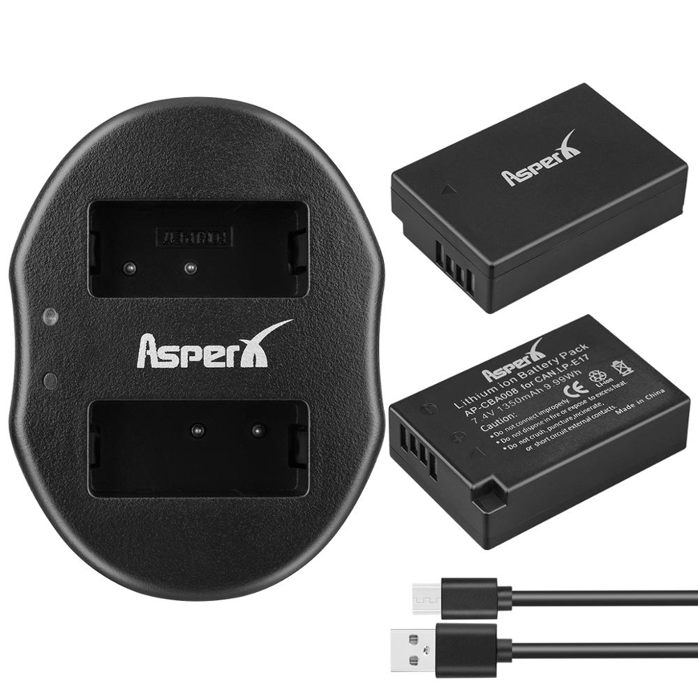 LP-E17 LPE17 LP E17 baterías de la Cámara + cargador Dual USB para Canon EOS M3 M5 M6 rebelde T6i T6s T7i 750D 760D 200D 8000D beso X8i
