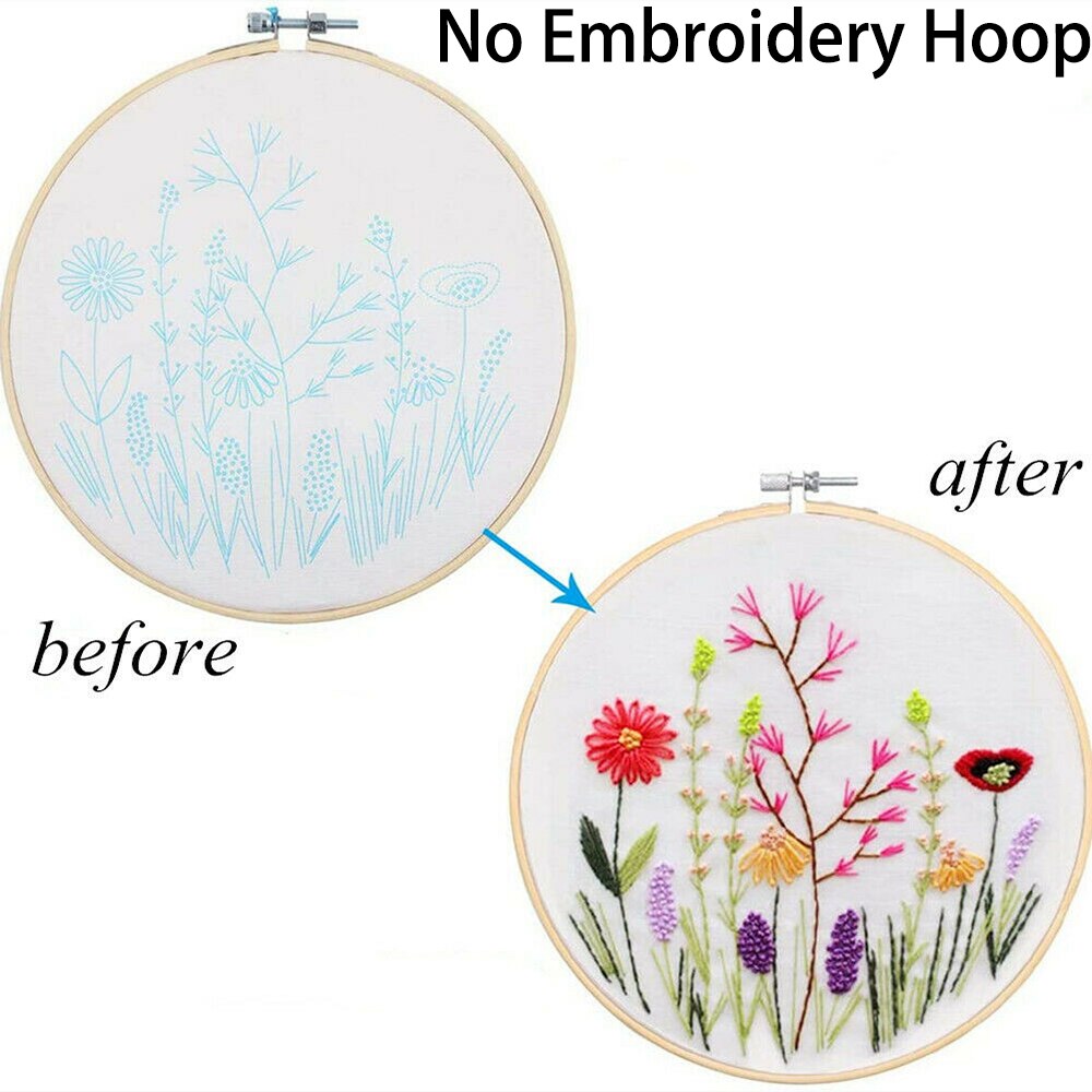 Gør-det-selv broderi begyndersæt fortrykt blomstermønster korssting til begynderkorsstingssæt båndmaling broderi
