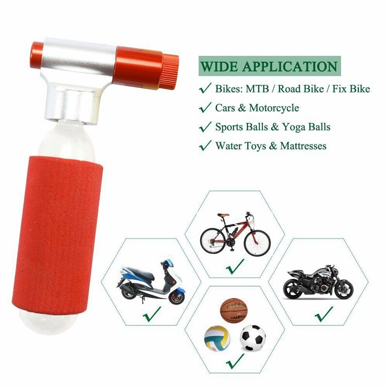 Bike CO2 Inflator Kits Quick Inflate Bicycle Air Pumps Fits Presta and Schrader Valve for Ball Cycling Mountain Bike