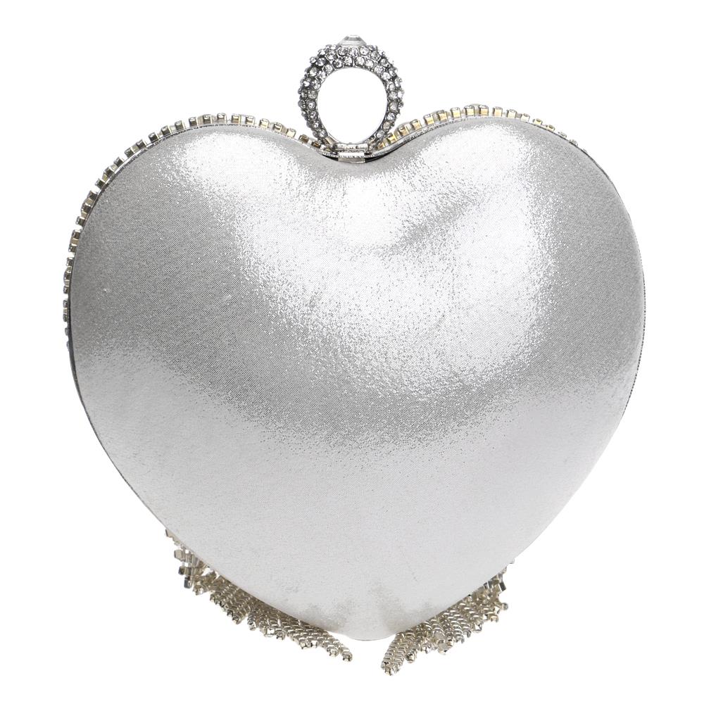 GLOIGTassel Rhinestones Evening Bag Finger Ring Diamonds Wedding Heart Clutch Handbags Chain Shoulder Party Pearl Christmas