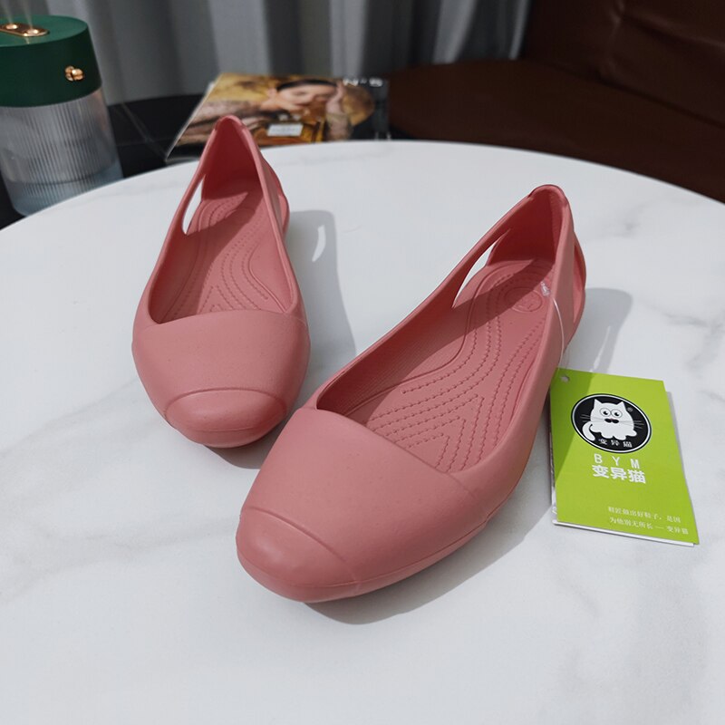 Sommar kvinnor plast sandaler lägenheter skor för kvinnor tjejer dam mule träskor tofflor slip on svarta trädgård träskor odödlig anna  w8: Rosa / 5