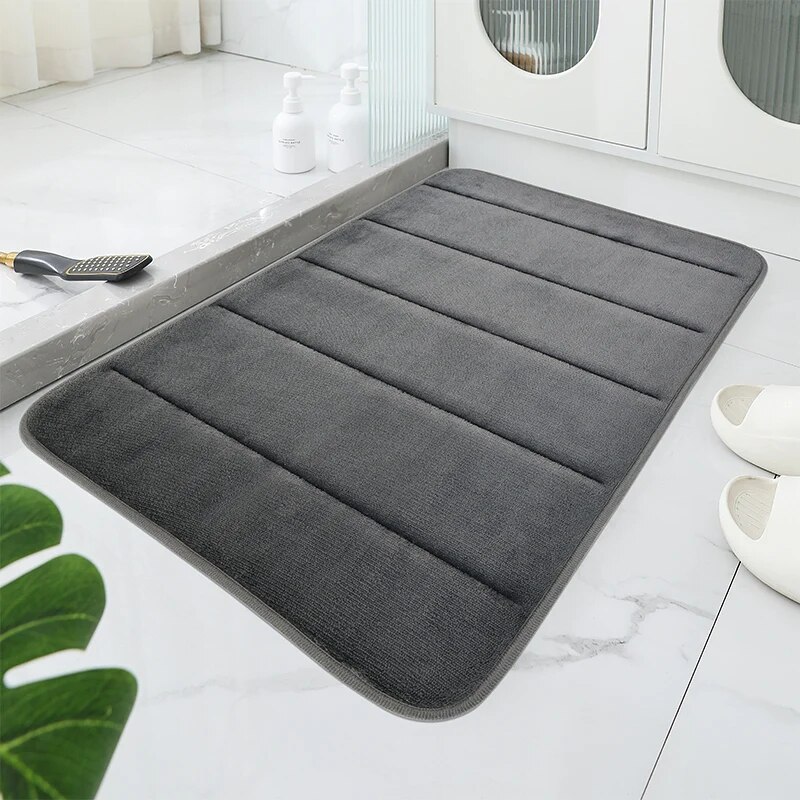 Bad Korallen samt Anti-Rutsch-Matte, schnelle Wasser aufnahme, trockene Maschinen wäsche, Toiletten matte, weich bequem, einfache Matte Bad verwenden: Dunkelgrau / 400MMx600MM