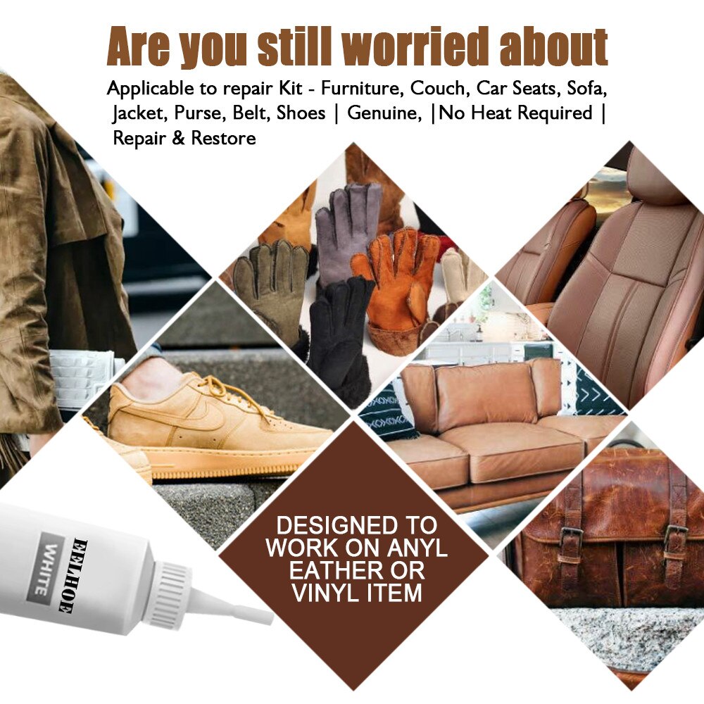 Zwart Leer en Vinyl Reparatie Kit-Meubels, Bank, Autostoelen, Sofa, jas Purse Riem Schoenen Cleaner Skin Repair Paint Care