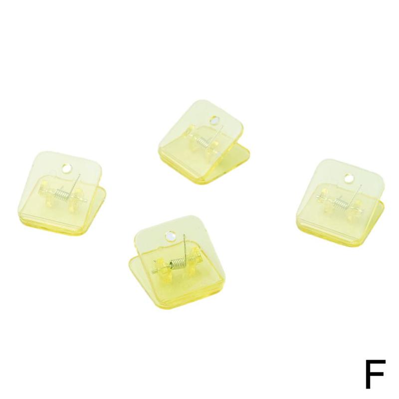 4Pcs Multicolor Acrylic Clamp Paper Clips Ticket Holder Paper Documents Organizer Bookmark Binder Clip: Yellow