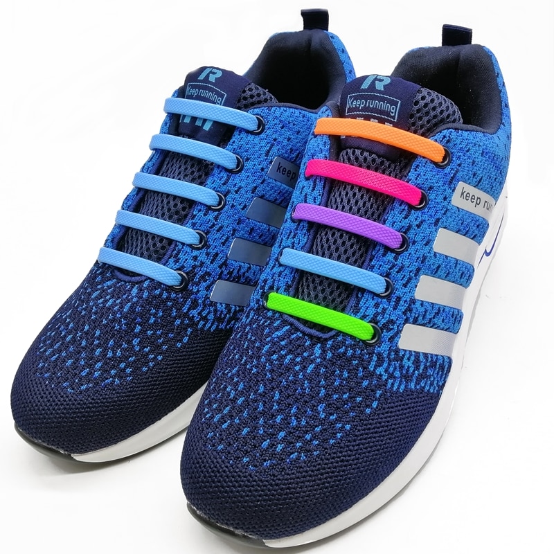 16 Stks/partij Schoenen Accessoires Geen Tie Schoenveters Unisex Elastische Siliconen Schoenveters Rubber Schoenveter