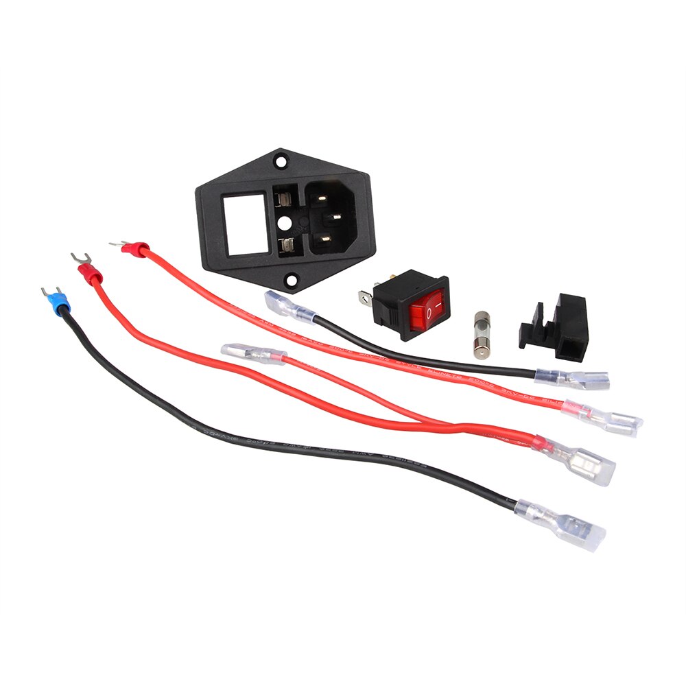 Power Rocker Switch IEC 3 Pin 320 C14 Inlaat Stopcontacten Switch Connector Plug 10A 250V AC 3D Printer schakelaar
