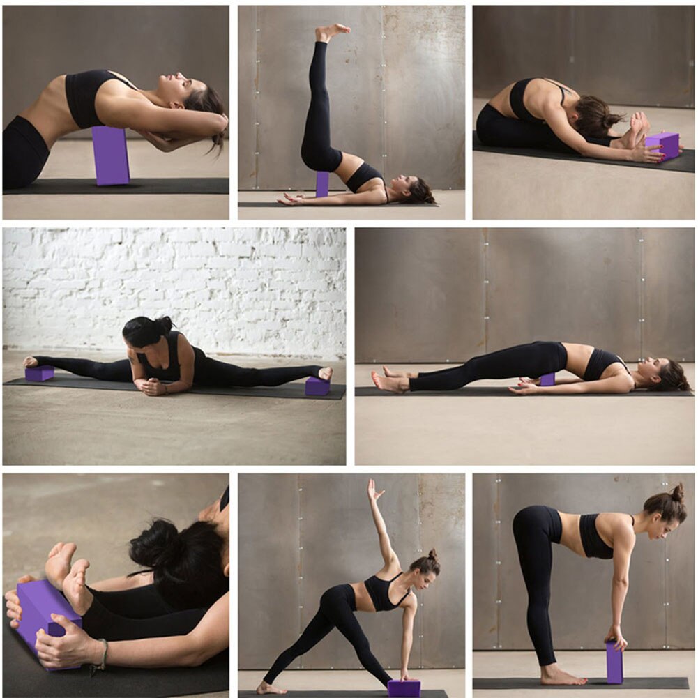 Yogablock stretching hjälpmedel eva färgglada skumblock tegelsten gym pilates träning fitness träningsverktyg kroppsformande hälsoträning