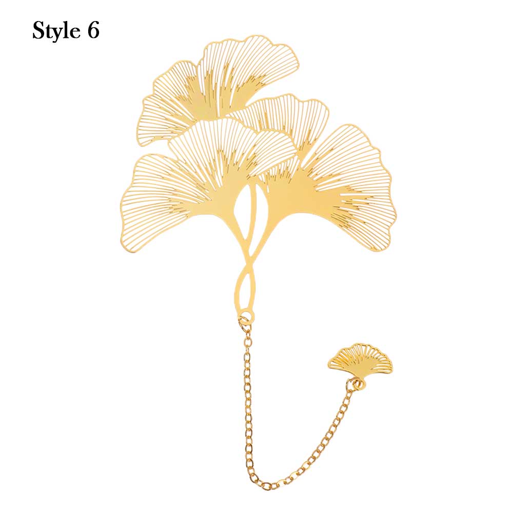 Chinese Style Metal Hollow Brass Bookmark Lotus Lotus Leaf Bookmark Stationery Fine Art Accessories