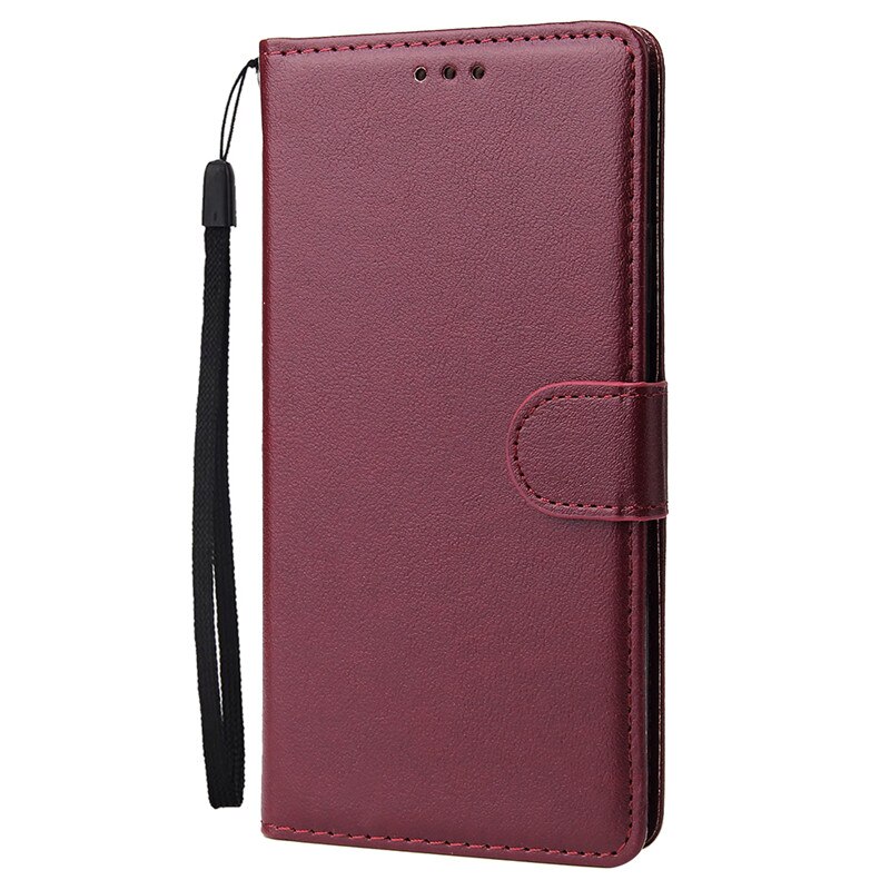 Leather Case Voor Huawei Nova 5 T Case Flip Cover Voor Huawei Nova 5 T Nova5T YAL-L21 Telefoon Gevallen Portemonnee kaarthouder Coque Funda: Red Wine