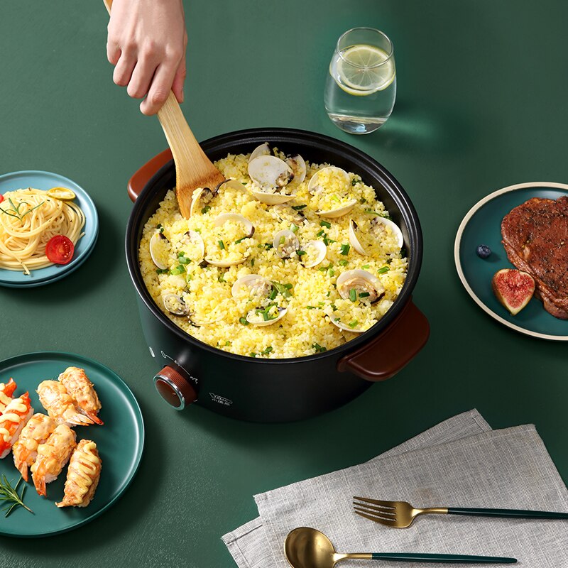 220V 500/900w 3L Multifunctional electric wok cooker Fried pan Nonstick coating electric pot Boiling food Anti-dry 25x8x32cm