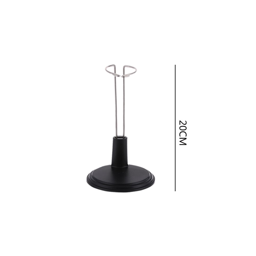 Söt justerbar metall vit svart docka docka docka handledshållare fäste stöd dockskåp tillbehör barn flickor leksak: 2- svarta 20cm