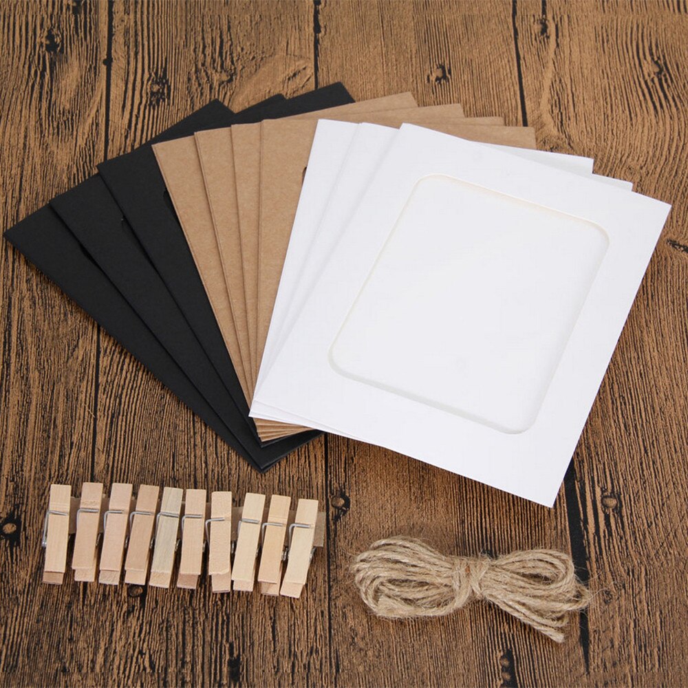 10Pcs 3Inch Paper Photo Flim DIY Muur Foto Opknoping Frame Album + Touw + Clips Set Thuis Creatieve Bruiloft Decoratie Guirlande