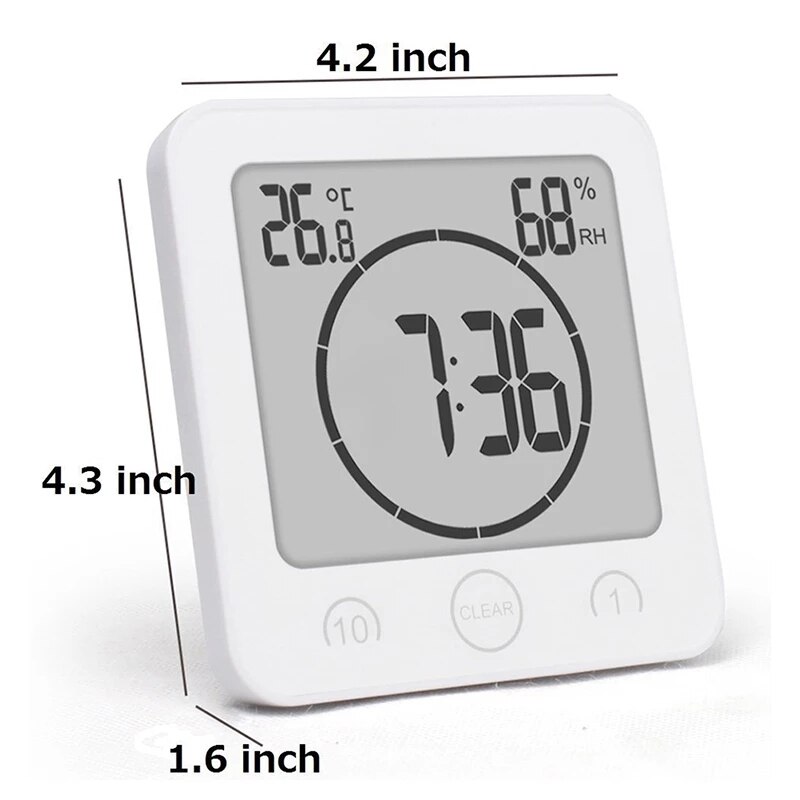 Horloge de douche numérique étanche LCD moderne, horloge de salle de bain, minuterie de température, horloge murale de douche, accessoires de décoration de maison