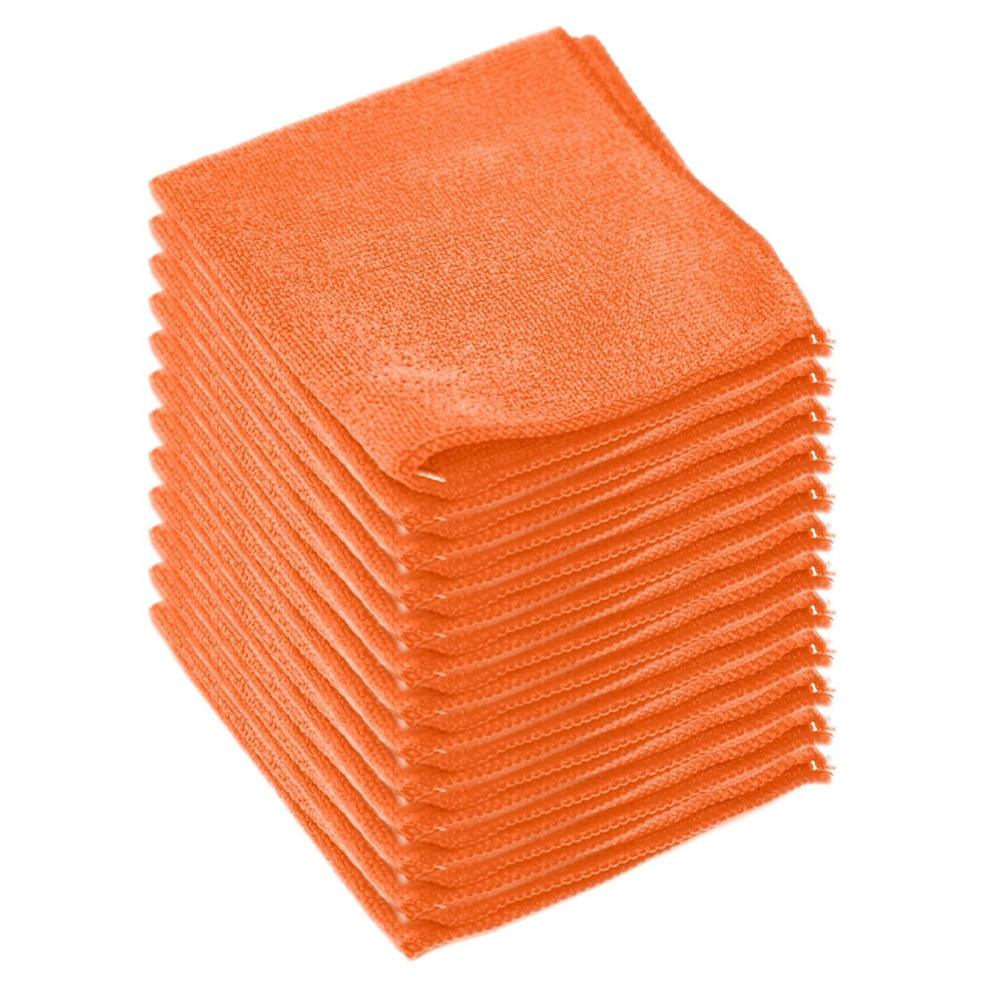 Mongka mikrofiber rengøringsklud håndklæde absorberende ingen ridser polering detaljer klude .11.5 x 11.5 tommer: Orange / 10 stk