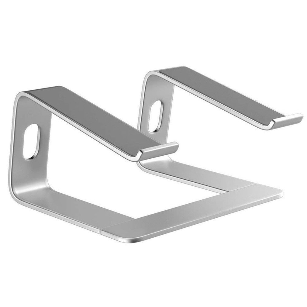 1 stk. aluminiumslegeret bærbar pc-stativ forhøjet stativ computer desktop metalbase køleholder bærbar stativ: Sølv