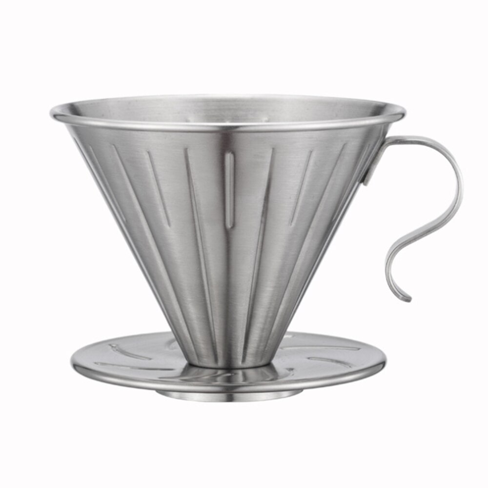 Ecocoffee Reusable V60 Coffee Filter Cup Maker Stainless Steel Holder Metal Mesh Funnel Baskets Coffee Paper Filter: Dripper