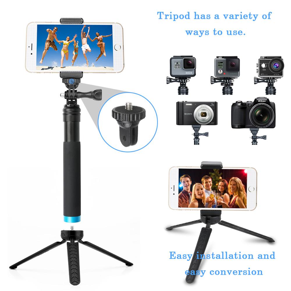 TELESIN 6 w 1 Selfie Stick z wyciągnikiem uchwyt r... Grandado