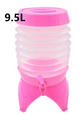 3.5L/5.5L/7.5L Outdoor Waterzakken Opvouwbare Draagbare Drinken Kamp Koken Picknick Bbq Water Container Bag Carrier Auto water Tank: Pink-9.5L