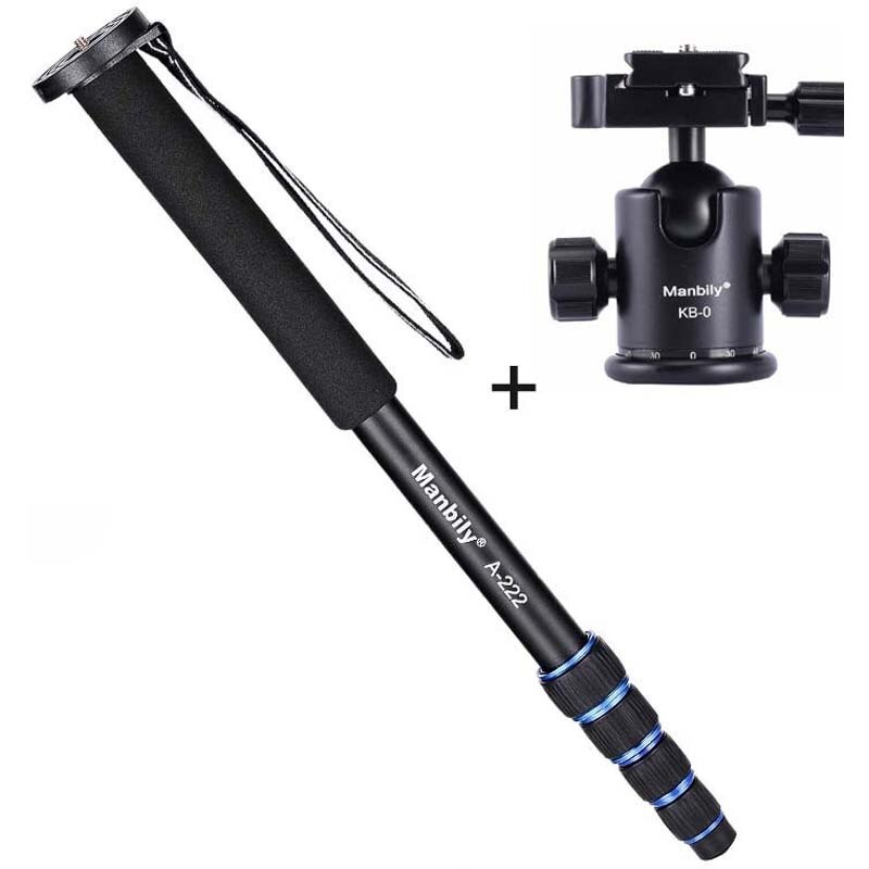 Manbily A-222 Camera Portable DSLR Aluminum Monopod Tripod M1 Stand Base KB-0 Tripod Ball Heads, Monopod Max. 5KG: A-222 W KB-0